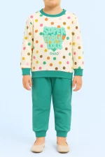 ست دورس و شلوار نخ پنبه بچگانه - کد 17