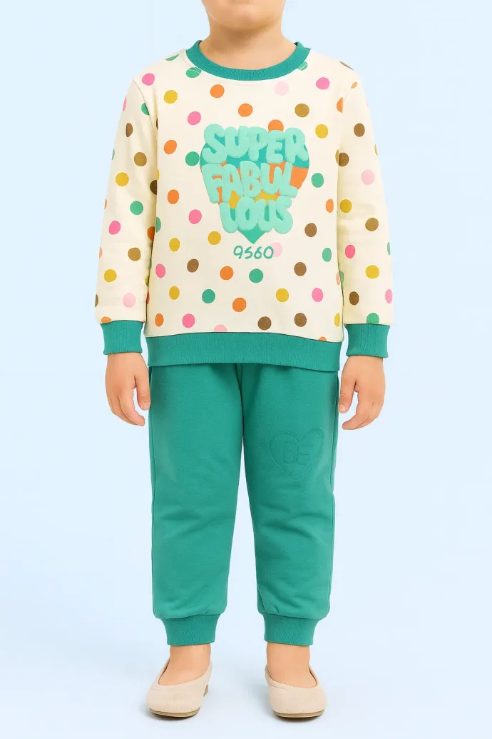 code 17 ست دورس و شلوار نخ پنبه بچگانه - کد 17 - Image 1